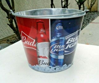 Budweiser/bud Light Galvanized Metal Ice Bucket/beer Bucket