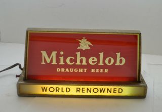 Rare Vintage 1950th Michelob Lighted Beer Sign Counter Display 9 3/4 " X 5 "