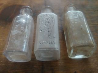 OMAHA NEB.  Drug Store bottles - BOERICKE & TAFEL,  ALLEN & JENSEN,  C.  H.  ROBERT ' S 3