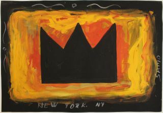 Rare Jean - Michel Basquiat ?? Gouache Painting,  Samo,  Warhol Era