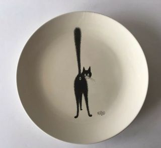 Albert Dubout Black Cat Third Eye 11 " Dinner Plate 2002 Editions Clouet