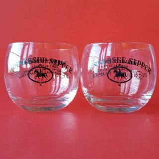 2 Jack Daniel ' s Squire ' s Precept Round Bowl Tennessee Sipper Glasses.  Applesauce 2