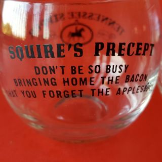 2 Jack Daniel ' s Squire ' s Precept Round Bowl Tennessee Sipper Glasses.  Applesauce 6