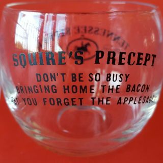 2 Jack Daniel ' s Squire ' s Precept Round Bowl Tennessee Sipper Glasses.  Applesauce 7