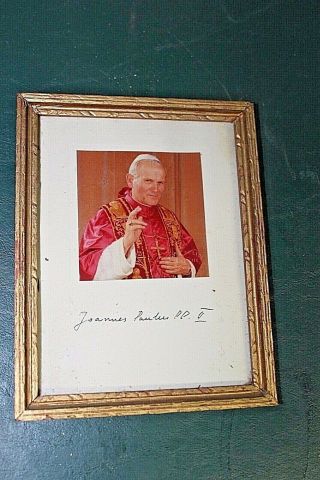 Pope Joannes Paulus Ii Signed Autograph Pope John Ii
