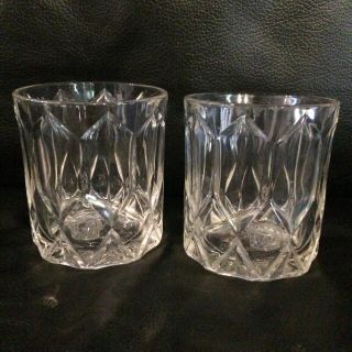 2 Crown Royal Canadian Whisky Vintage Low Ball Rocks Glasses Whiskey Glass Black