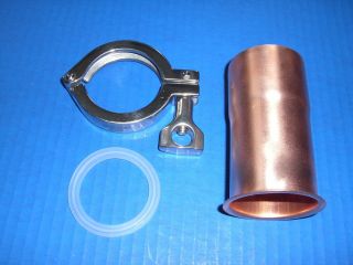 Easy Moonshine Still Beer Keg 2 " Copper Pipe Column Adapter Tri Clamp Alcohol