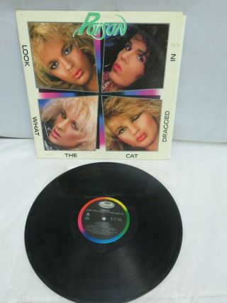 Poison Look What The Cat Dragged In Lp Ex Vg With Insert St 12523 Enigma