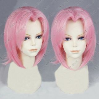 Haruno Sakura Cherry Pink Styled Wig Naruto Synthetic Hair Anime Cosplay Wigs