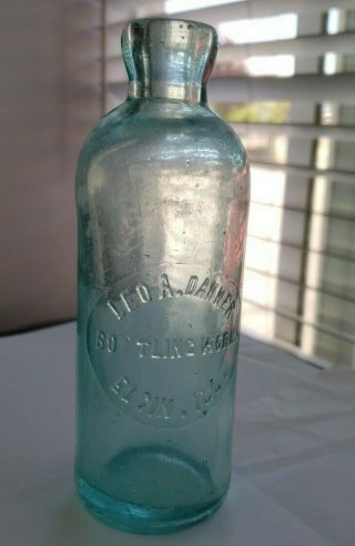 Leo A Danner Elgin Ill Illinois Hutchinson Soda Bottle