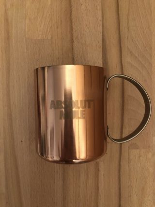 SET OF 4 ABSOLUT Moscow Mule Copper Plated Stainless Steel Mug Cup 13 oz 3