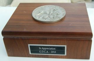 Great Dane Box (in Appreciation G.  D.  C.  A.  - 2013) With 3 1/4 " Club Medallion