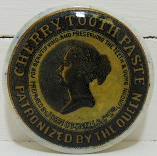 Very Unusual " Dark " Coloured Gosnell Of London Cherry Tooth Paste Pot Lid C1915