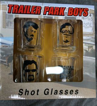 Trailer Park Boys Shot Glasses Set Of 4 Nib Very Rare