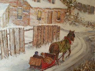 VINTAGE CANADIAN PAINTING SIGNED WINTER SCENE 4