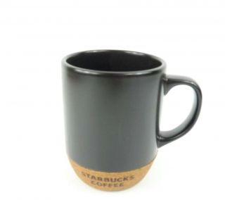 Starbucks Coffee Mug W/ Cork Bottom Espresso Black Brown Ceramic 18 Fl Oz