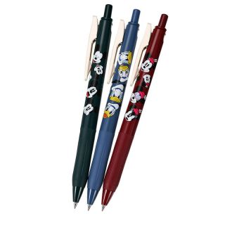 Mickey & Friends Sarasa Clip 0.  5 Ballpoint Pen 3pc Set Face Disney Store Japan