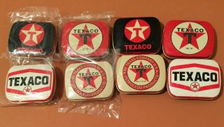 8 Texaco Tins Pill Box 4 Logos 1996 R - B Collectibles