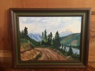 Vintage 1972 On The Road To Lake Louise Oil Painting Signed Ida Haws Framed