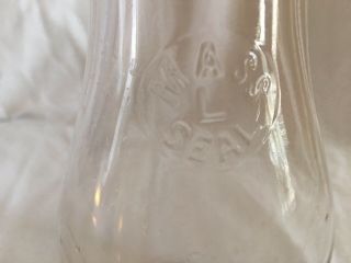 Vintage GRAPE FARM DAIRY Milk Bottle Embossed M.  Ethier Millville Mass L Seal 4