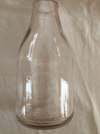 Vintage GRAPE FARM DAIRY Milk Bottle Embossed M.  Ethier Millville Mass L Seal 8