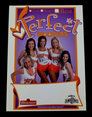 2002 Hooters Uniform Perfect Hooters Budweiser Amberbock Promo Mini Poster