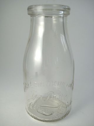 Vintage Starr Commonwealth For Boys Half Pint Milk Bottle Albion Michigan