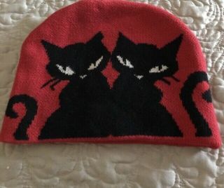 Vintage Emily The Strange Knit Hat 2 Headed Cat Great Gift Rare 2003