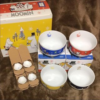 Moomin Soup Mug Cup & Spoon Set At Only Kfc Japan Complete Set Of 4 Rare