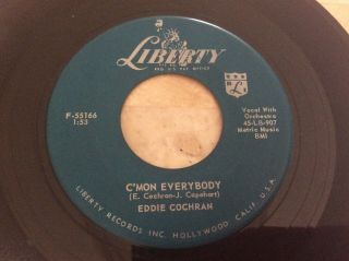 Eddie Cochran - Liberty 55166 - C’mon Everybody/don’t Ever Let Me Go Rock & Roll 45
