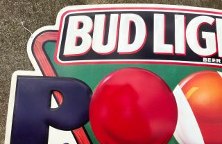 1993 Bud Light Metal Beer Sign Pool League bar man cave garage Large 35 x 30.  5 2