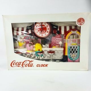 Coca - Cola 3d Ice Cream Parlor Jukebox Soda Fountain 20 " Wall Clock 1993 Vintage