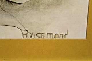 Vintage CHRISTINE ROSAMOND Signed MidCentury Modern Art Framed Lithograph 4