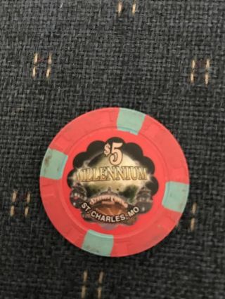 $5.  00 Station Casino Millennium Chip.  St,  Charles,  Mo Very Rare