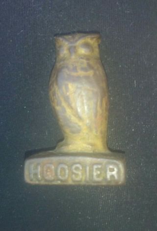 Antique Cast Iron Hoosier Mfg Co Kitchen Cabinet Co Owl Advertising Paperweight