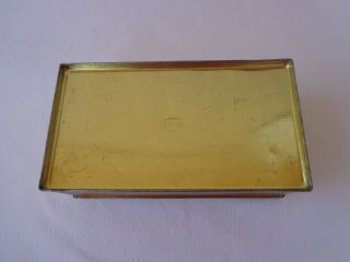 Vintage Canco Biscuit Cracker Cookie TIN Stash Box Art Deco Red Gold Flowers 8