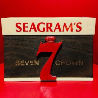 Vintage Seagram ' s 7 Seven Crown Stick Straw Stir Cup Holder Whiskey Bar Liquor 2