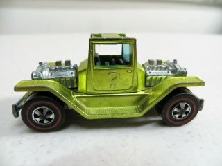 1970 Mattel Hot Wheels Redline T - 4 - 2 Ford Model T Hk Lime Yellow