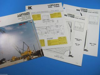 Lorain Mc 1150 Brochure & Specifications Load Ratings Data Sheets Etc.