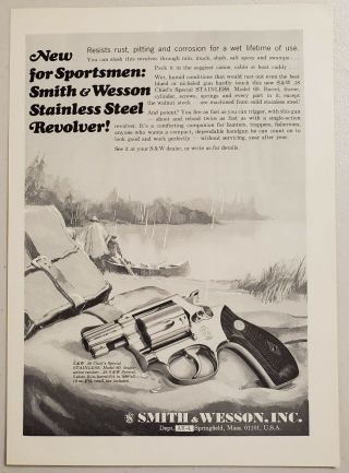 1966 Print Ad Smith & Wesson.  38 Chief 