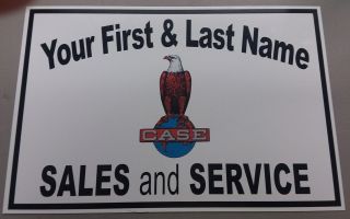 Personalized Case Eagle Tractor Aluminum Name Sign