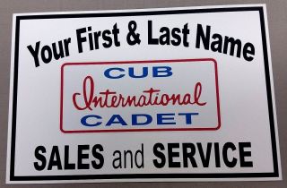 Personalized International Cub Cadet Aluminum Name Sign
