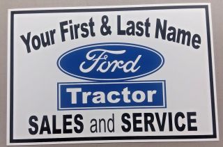 Personalized Ford Tractor (blue) Aluminum Name Sign