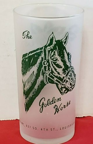 Rare 5 1/4 " The Golden Horse Lounge Restaurant Louisville,  Kentucky Frosted Glass