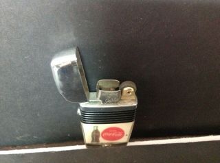 RARE Early 60 ' s SCRIPTO LIGHTER w/ COCA - COLA BOTTLE and RED BUTTON 4