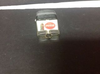 RARE Early 60 ' s SCRIPTO LIGHTER w/ COCA - COLA BOTTLE and RED BUTTON 7