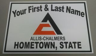Personalized Allis - Chalmers (big A) Tractor Aluminum Name Sign