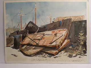 Artist Jack Dyer Wc Rocky Neck Ii Gloucester,  Ma 12x16 "