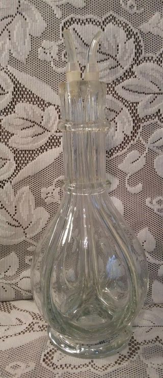 Vintage Glass 4 Chamber Decanter Liquor Bottle Made In France Fait Main Stoppers