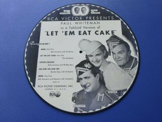 1933 Rca Lp Picture Record,  Paul Whitman Let Em Eat Cake,  As Thousands Cheer